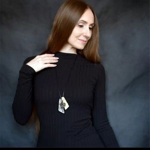 Vintage Style Natural Stone Asymmetrical Necklace/Brooch